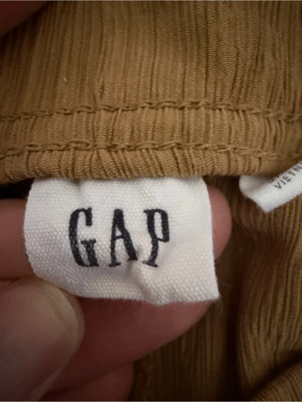 EUC | Sz Medium | Gap Crinkle Pull On Wide Leg Pants Tan Beige
